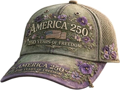250 Anniversary USA Hat, Patriotic Baseball Cap 1776-2026 Adjustable USA Independence Day Retro Denim Baseball Caps in Saudi Arabia
