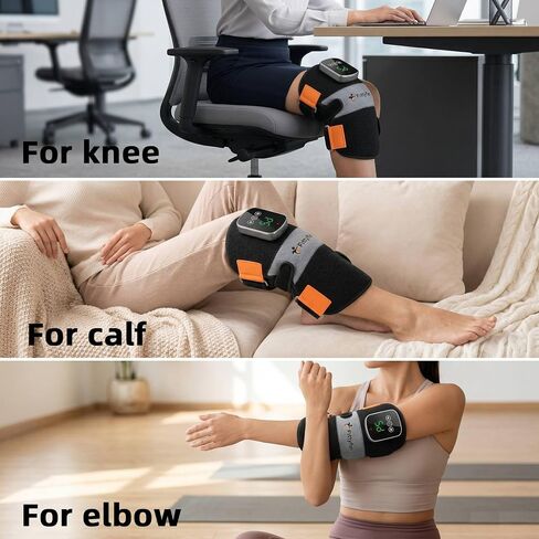 Knee Massager with Heat and Red Light Therapy, FSA Eligible HSA Approved 5000mAh Cordless Knee Massager for Knee Pain Relief, 60 LEDs Near Infrared Knee Brace, Portable Knee Wrap for Joint/Calf/Elbow in Saudi Arabia