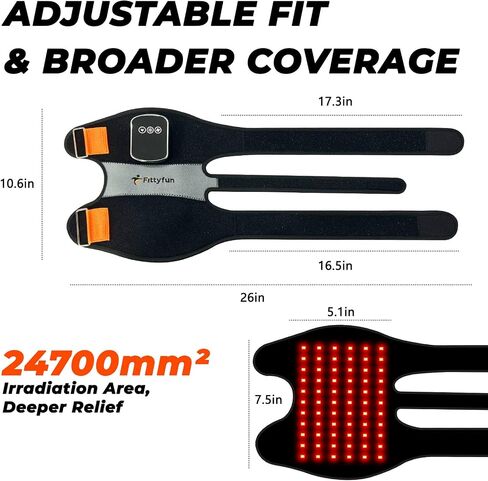 Knee Massager with Heat and Red Light Therapy, FSA Eligible HSA Approved 5000mAh Cordless Knee Massager for Knee Pain Relief, 60 LEDs Near Infrared Knee Brace, Portable Knee Wrap for Joint/Calf/Elbow in Saudi Arabia