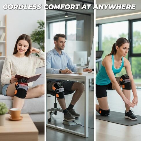 Knee Massager with Heat and Red Light Therapy, FSA Eligible HSA Approved 5000mAh Cordless Knee Massager for Knee Pain Relief, 60 LEDs Near Infrared Knee Brace, Portable Knee Wrap for Joint/Calf/Elbow in Saudi Arabia