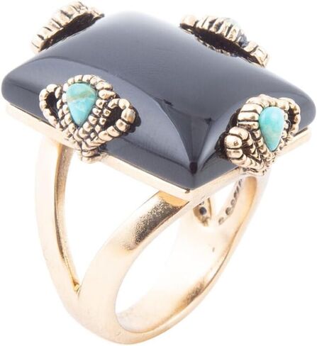 Barse Jewelry Prima Black Onyx Golden Statement Ring in Saudi Arabia