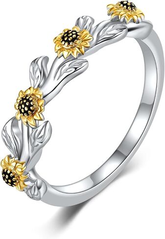 Flower/Cross Rings for Women 925 Sterling Silver Sunflower/Cross Jewelry Fidget Ring Women Size 7 in Saudi Arabia
