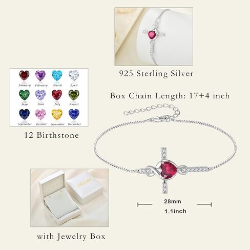 Infinity Cross Jewelry Set for Women Ruby Necklace & Earrings & Bracelet July Birthstone Jewelry in Kuwait