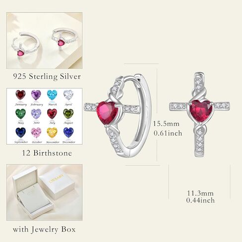 Infinity Cross Jewelry Set for Women Ruby Necklace & Earrings & Bracelet July Birthstone Jewelry in Kuwait