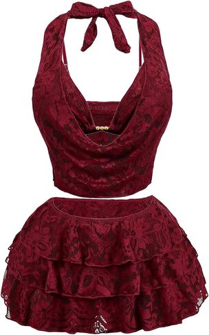 RoseSeek Women's 4 Piece Floral Lace Cheeky Bikini Set Beaded Triangle Swimsuit with Cover Up Summer Outfits in Kuwait