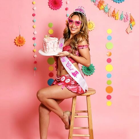 CUBACO Birthday Girl Sunglasses and Sash, Birthday Decorations for Women, Cowgirl Western Pink Disco Party Decorations Cowgirl Accessories for Women Gifts for Girls in Saudi Arabia