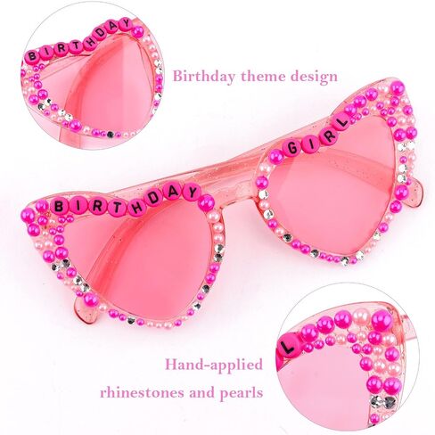CUBACO Birthday Girl Sunglasses and Sash, Birthday Decorations for Women, Cowgirl Western Pink Disco Party Decorations Cowgirl Accessories for Women Gifts for Girls in Saudi Arabia