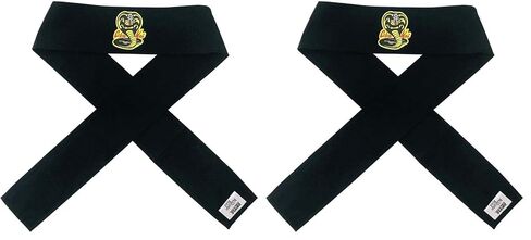 Ripple Junction Cobra Kai Headband Karate Dojo Logo Tie Back Costume Accessory Officially Licensed (Pack of 2) in Kuwait