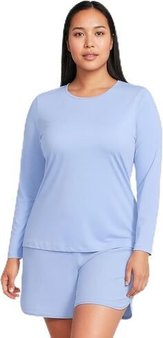 Lands' End Women's Sunshade UPF 50 Long Sleeve Rash Guard Swim Tee in Saudi Arabia