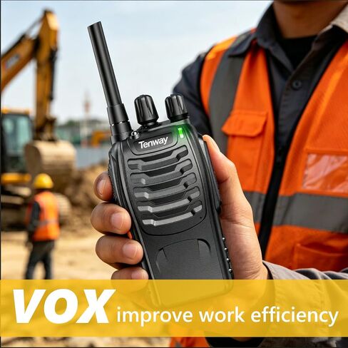 جهاز اتصال لاسلكي FRS ثنائي الاتجاه للبالغين طويل المدى مع سماعة أذن، جهاز اتصال لاسلكي VOX قابل لإعادة الشحن مع شحن من النوع C، أجهزة راديو محمولة ثنائية الاتجاه بدون ترخيص (عبوتان) in Kuwait