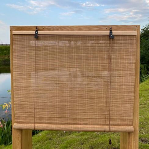 XIUXIU Bamboo Roller Shades Roman Shades for Window Roll Up Blinds for Home Light Filtering Indoor Outdoor Patio C 36"" Wx48 H, Colour C in Saudi Arabia