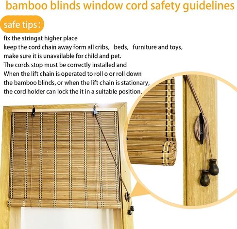 XIUXIU Bamboo Roller Shades Roman Shades for Window Roll Up Blinds for Home Light Filtering Indoor Outdoor Patio C 36"" Wx48 H, Colour C in Saudi Arabia