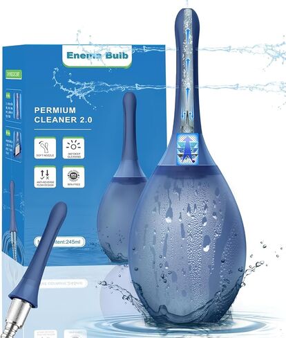 Douches for Men Enema Bulb - Anal Douche Anti-Backflow & Leakproof, Flexible Silicone Tube, 7 Spouts, Shower-Connected, Portable Douche for Travel and Home 8.3oz, （Black） in Saudi Arabia