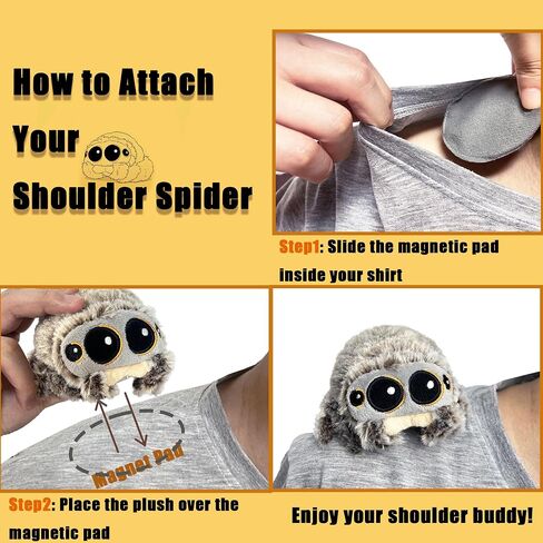 Spider Shoulder Plush, Spider with Big Eyes Fluffy Stuffed Animal Toy Doll Accessories Costume for Adults in Saudi Arabia
