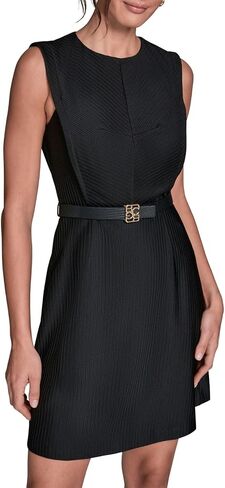 BCBG Women's Sleeveless Round Neck Belted Stretch Knit Mini Dress in Saudi Arabia