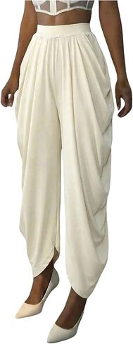 Verdusa Women's Wide Leg Work Pants Draped High Waist Barrel Pants Business Casual Trousers in Kuwait