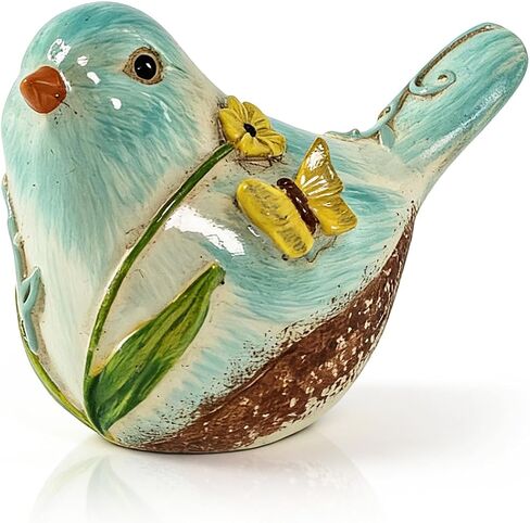 Bluebird of Happiness Shelf Decor - Whimsical Cottagecore Bird Figurine, Hand-Painted Blue Statue for Kitchen Tiered Tray, Rustic Boho Accent | Bird Lover Gift 3.2" in Saudi Arabia