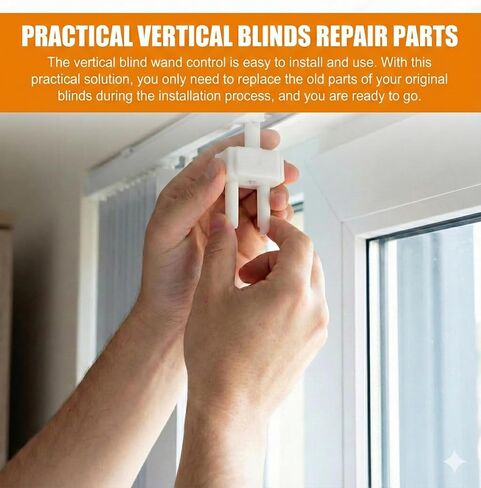 2 Pcs Universal Vertical Blinds Wand Control Replacement Rods - White Blind Opener Sticks with Integrated Hook - Capable of Tilting and Traversing for Child Safe Window Treatment Repair in Saudi Arabia