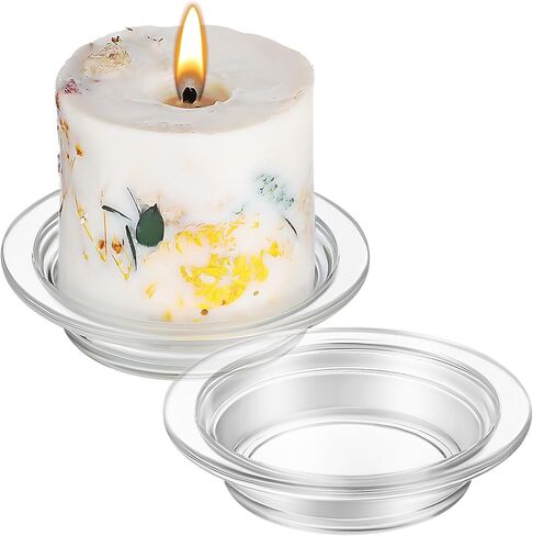 Glass Wax Melt Warmer Dish Replacement, 2Pcs 4.52inch Universal Oil Burner Plates for Electric Heat-Resistant Wax Liner Tray in Kuwait