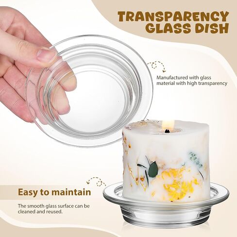 Glass Wax Melt Warmer Dish Replacement, 2Pcs 4.52inch Universal Oil Burner Plates for Electric Heat-Resistant Wax Liner Tray in Kuwait