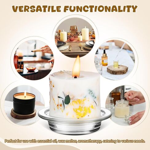 Glass Wax Melt Warmer Dish Replacement, 2Pcs 4.52inch Universal Oil Burner Plates for Electric Heat-Resistant Wax Liner Tray in Kuwait