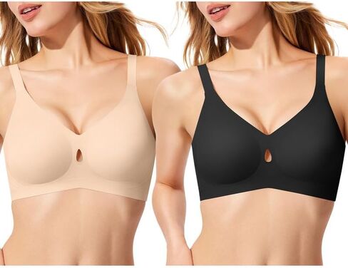 ProKloud Bras for Women No Underwire Wireless Jelly Bras Full Coverage Seamless Push Up Bralettes Support Tshirt Bra in Saudi Arabia
