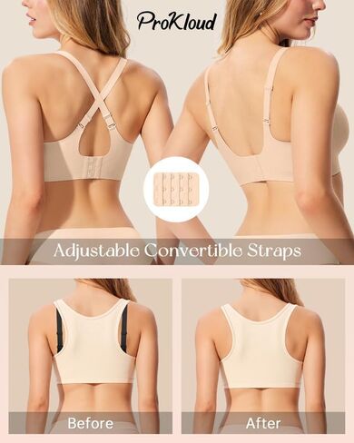ProKloud Bras for Women No Underwire Wireless Jelly Bras Full Coverage Seamless Push Up Bralettes Support Tshirt Bra in Saudi Arabia