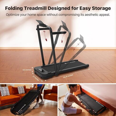 Mobvoi Home Walking Pad Smart AI Treadmill Under Desk Compact Portable Treadmills for Home Office with TicSports APP Walking Jogging Machine with Remote Control 265 LBS Easy Storage in Kuwait