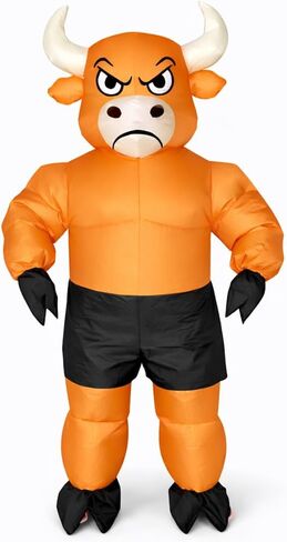 Inflatable Bull Costume Adult Halloween Party Funny Muscle Blow Up Suit Unisex in Saudi Arabia