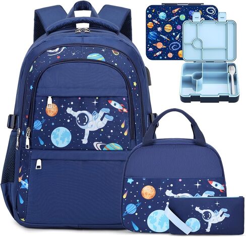 ACSEAK Boys Backpack - 5Pcs Backpack for Boys with Insulated Lunch Bag, Leakproof Lunch Box Water Bottle & Pencil Case, Astronaut School Backpacks for Kids Kindergarten Elementary(Red Car) in Saudi Arabia