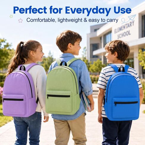 12 Pack Backpacks Bulk, 17 Inch Lightweight Bookbags with Adjustable Shoulder Straps, Backpack Bags for Outdoor Activities, Travel, Gym, Corporate Events, Donations in Saudi Arabia