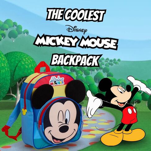 Disney Mickey Mouse Backpack Boys 3D Bag For Kids Travel Nursery School Rucksack, Multicolour, One Size in Saudi Arabia