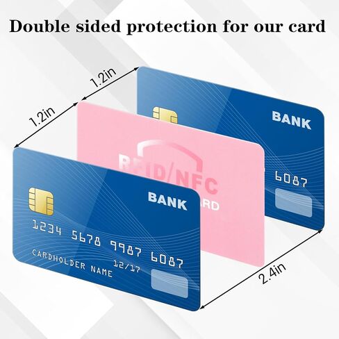 4 عبوات من بطاقات RFID تحجب بطاقة واحدة تحمي المحفظة بأكملها للنساء رفيعة مضادة للسرقة وواقي جواز السفر الائتماني بدون تلامس يناسب المحفظة/المحفظة (وردي) in Kuwait