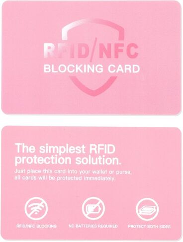 4 عبوات من بطاقات RFID تحجب بطاقة واحدة تحمي المحفظة بأكملها للنساء رفيعة مضادة للسرقة وواقي جواز السفر الائتماني بدون تلامس يناسب المحفظة/المحفظة (وردي) in Kuwait