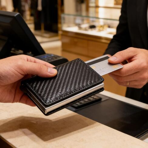 Slim Wallet For Men Women-Credit Card Holder for Women Minimalist Wallets Credit Card Wallet For Everyday Use And Travel(black) in Kuwait