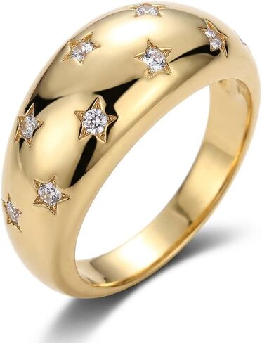 Chunky Dome Band Ring for Women Bold Statement Jewelry Elegant Gift for Her Everyday Wear in Saudi Arabia