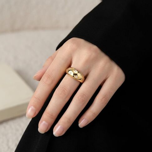 Chunky Dome Band Ring for Women Bold Statement Jewelry Elegant Gift for Her Everyday Wear in Saudi Arabia