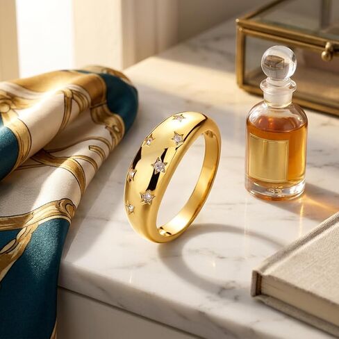 Chunky Dome Band Ring for Women Bold Statement Jewelry Elegant Gift for Her Everyday Wear in Saudi Arabia