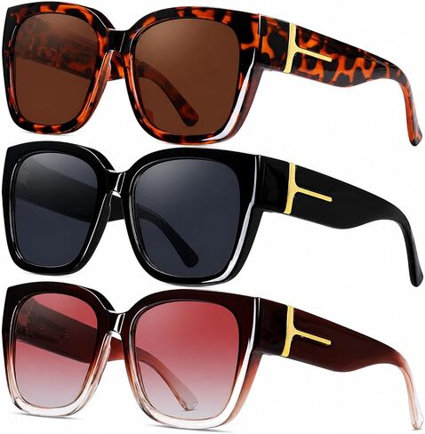 3 Pack Polarized Fit Over Sunglasses, Oversized Square Over Glasses for Women Men, UV400 Shades for Driving Fishing in Saudi Arabia