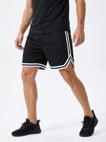 Men Athletic Running Shorts Lightweight Basketball Gym Workout Sports Shorts Casual Activewear in Kuwait