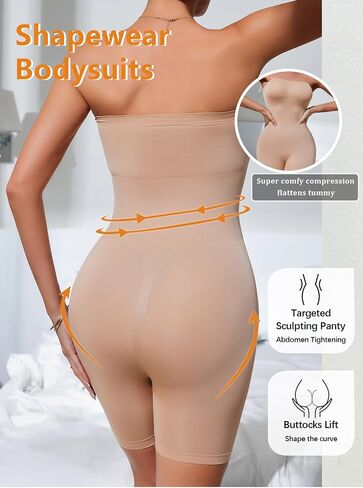 Strapless Bodysuit Shapewear Tummy Control for Women Butt Lifter Body Shaper Under Dress full Body Shapewear in Kuwait