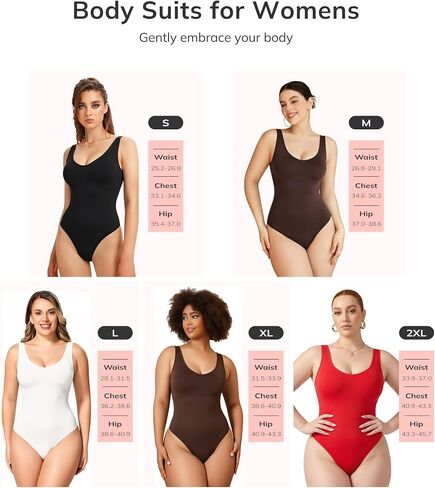 LODAY Shapewear Bodysuits for Women V Neck Tank Top Bodysuit Thong Body suits Slim Fit in Saudi Arabia