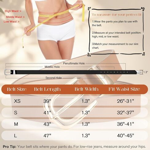 SANSTHS Belts for Women Fashion Waist Band with Gold Buckle, Women Leather Belts for Jeans Pants Dresses in Saudi Arabia