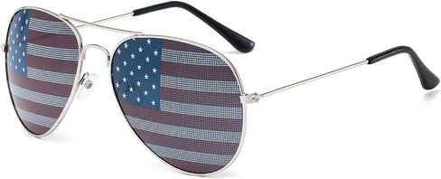 American Flag Glasses USA Flag Mirror Aviator Sunglasses For 4th Of July Independence Day Patriotic For Men Women in Saudi Arabia