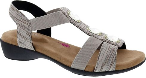 Ros Hommerson Mackenzie 67021 Women's Casual Sandal: Taupe Multi/Stretch 10 X-Wide (2E) Slip-On in Kuwait