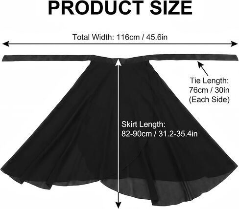 Long Dance Wrap Skirt Women, Long Sheer Ballet Wrap Skirt Women, Adjustable Tie Waist Chiffon Dance Skate Skirts Dancewear for Adult Ladies Black in Saudi Arabia