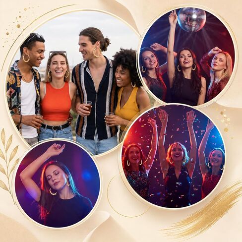 3 أزواج من الأقراط المصنوعة من الخيزران للنساء، أقراط دائرية من الخيزران الذهبي في الثمانينيات والتسعينيات من القرن الماضي، أقراط الهيب هوب اللامعة، إكسسوارات مغني الراب، مجوهرات الحفلات، إكسسوارات مخصصة للتسعينيات للارتداء اليومي، 3 أنماط in Kuwait