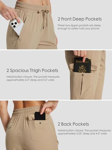 KWZ Womens Cargo Pants Lightweight Hiking Pants | Quick Dry Water Resistant Travel Casual Athletic Pants in Saudi Arabia