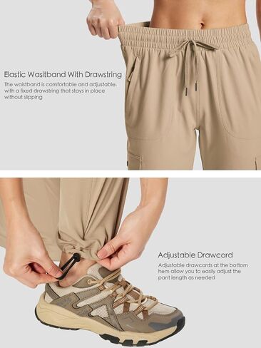 KWZ Womens Cargo Pants Lightweight Hiking Pants | Quick Dry Water Resistant Travel Casual Athletic Pants in Saudi Arabia