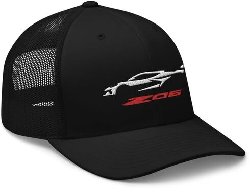 2023 2024 Sports Car Z06 C8 Next Gen صورة ظلية لسائقي السيارات الرياضية مطرزة قبعة سائق الشاحنة Snapback Hat in Kuwait